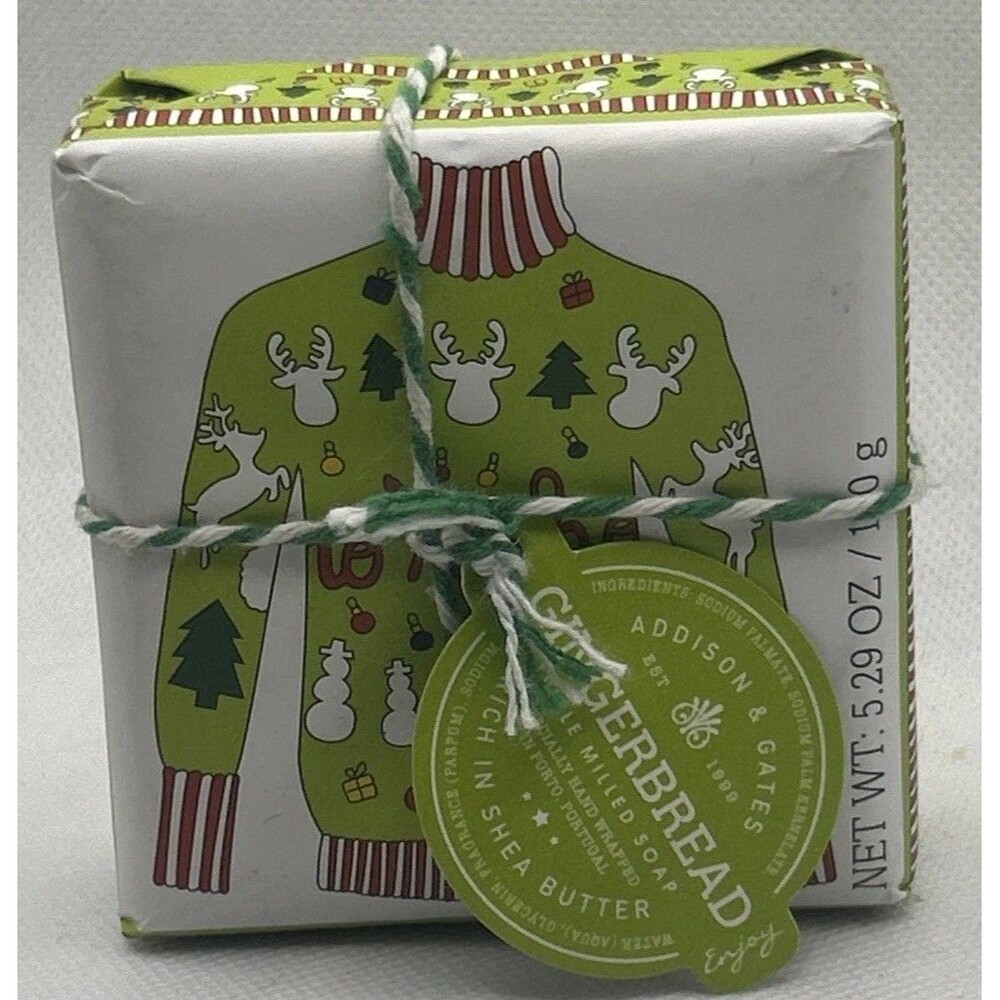 Addison & Gates Gingerbread Scented Bar Soap 5.29 oz Teacher Gift Stocking ￼